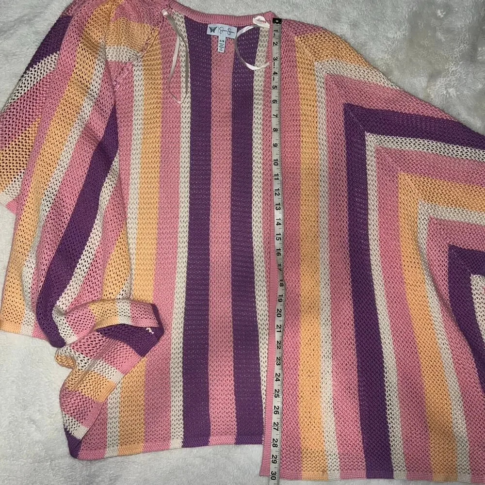Colorful Pastel Jessica Simpson Cordelia Pointelle Kimono Multicolor Size Small